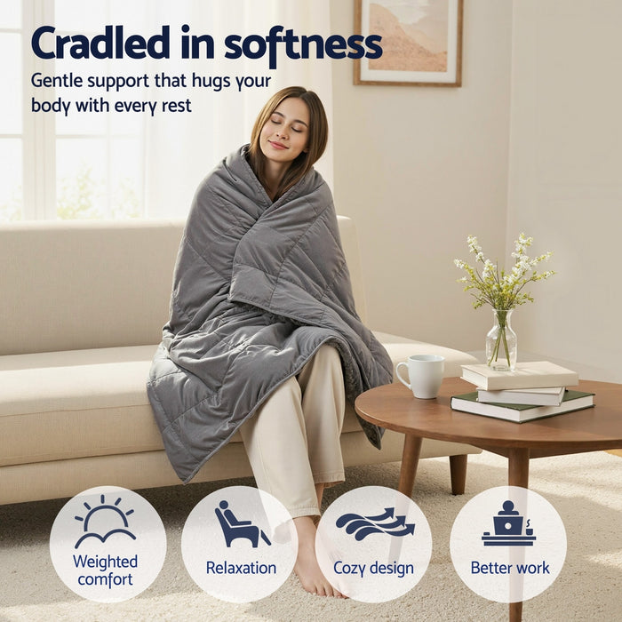 6.8Kg Weighted Blanket Adults Kid Anti Anxiety Gravity Blankets Sherpa Fleece