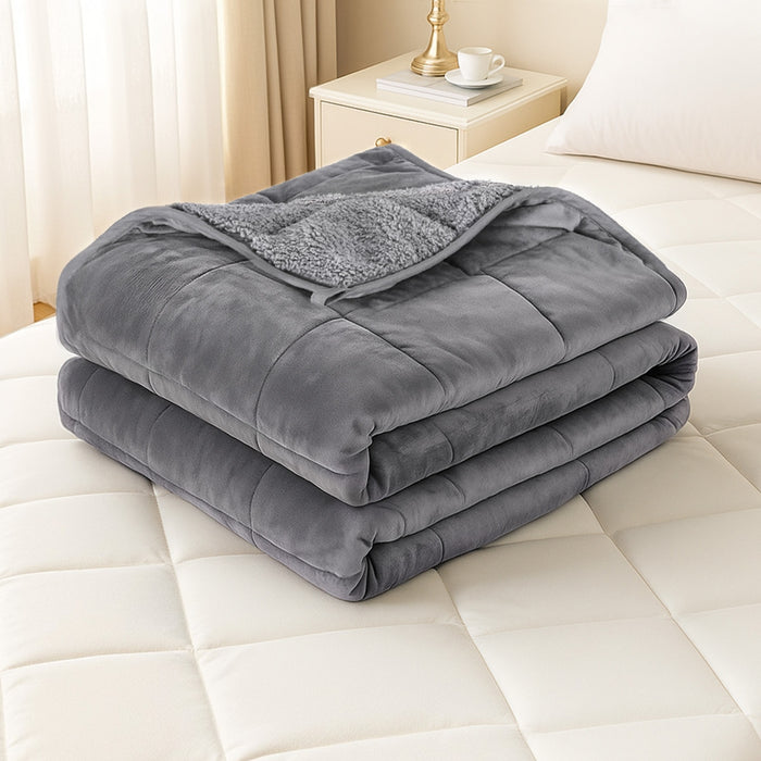 6.8Kg Weighted Blanket Adults Kid Anti Anxiety Gravity Blankets Sherpa Fleece
