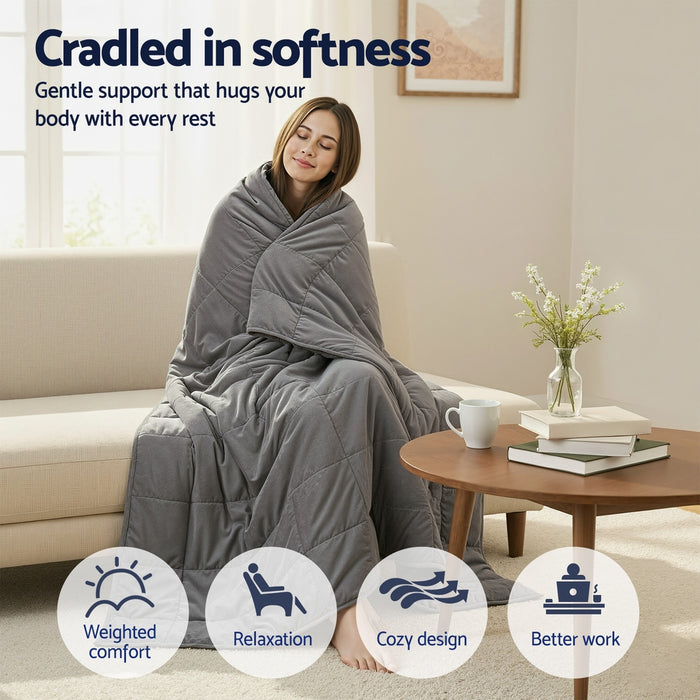 9Kg Weighted Blanket Adults Kid Anti Anxiety Gravity Blankets Sherpa Fleece