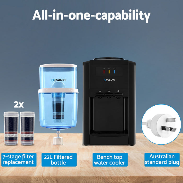 Water Cooler Dispenser Bench Top 22L W / 2 Filter