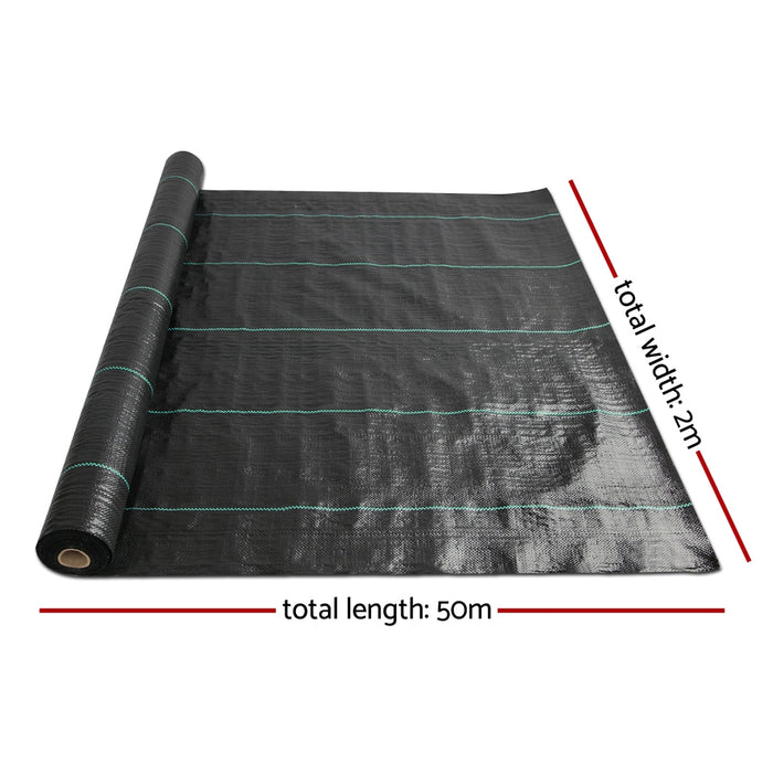 2X50M Weed Mat 110Gsm Weed Control Mat Plant