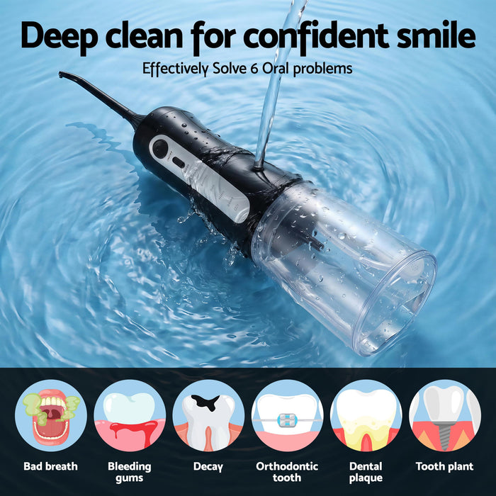 Cordless Water Flosser Dental Oral Irrigator Black
