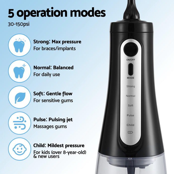 Cordless Water Flosser Dental Oral Irrigator Black
