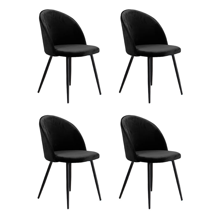 4X Dining Chairs Kitchen Cafe Black