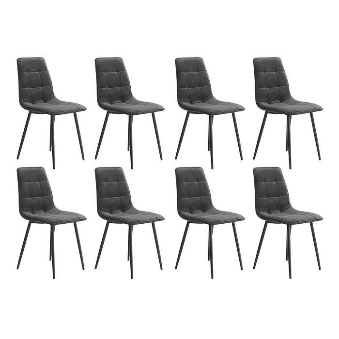 8X Dining Chairs Kitchen Velvet Grey
