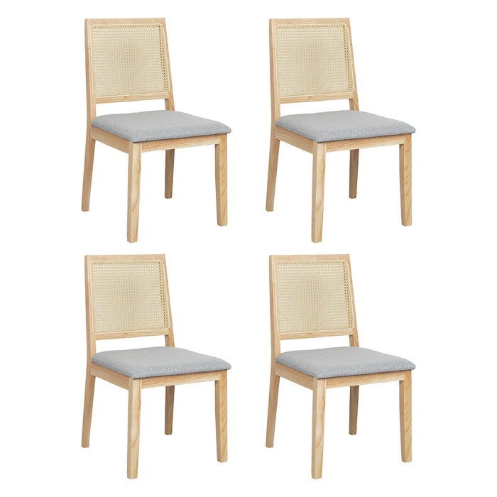 4X Cane Dining Chair Rattan Armless Seat