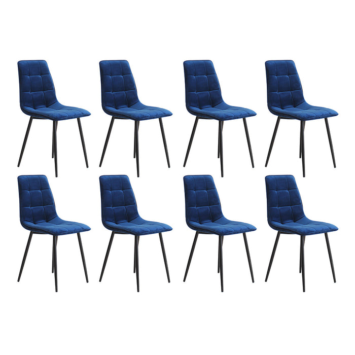 4X Dining Chairs Kitchen Velvet Blue