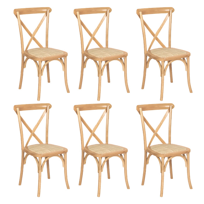6X Dining Chairs Cross Back Chair