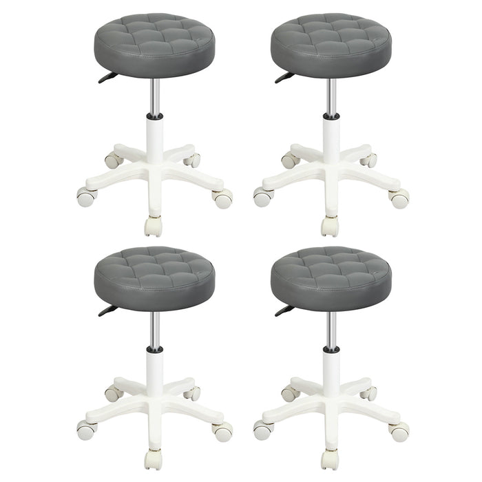 4X Rolling Bar Stool Swivel Salon Spa Chair Grey