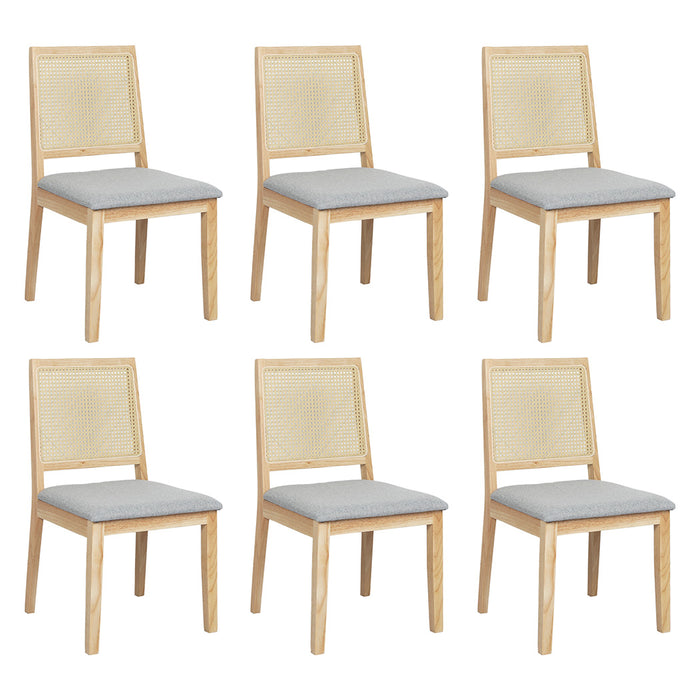 6Xcane Dining Chair Rattan Armless Seat