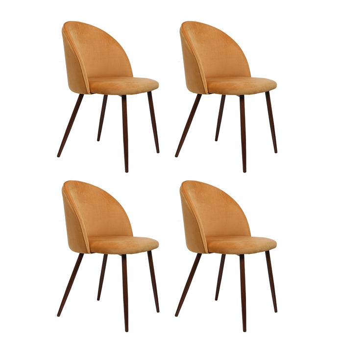 4X Dining Chairs Seat French Mustard