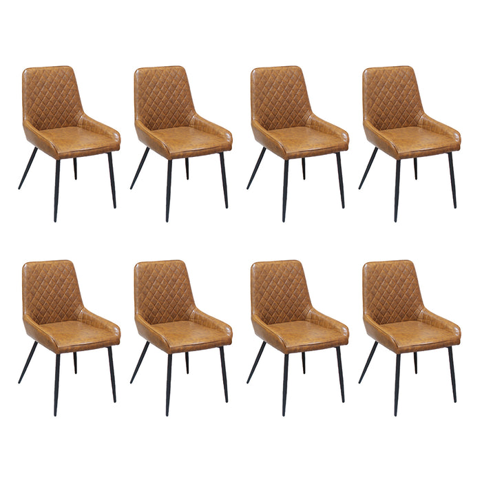 Dining Chairs X 8 Padded Seat Pu Faux Leather
