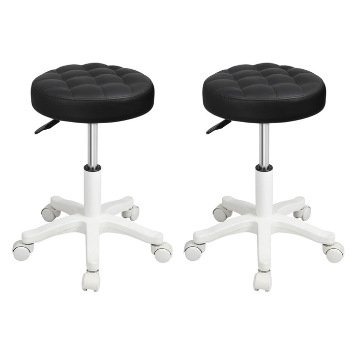 Goslash Picks 2X Rolling Bar Stool Swivel Salon Spa Chair Black