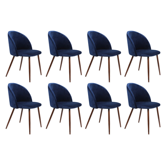 8X Dining Chairs Seat French Navy