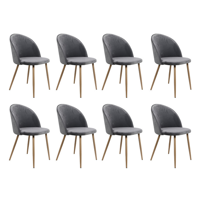 8X Dining Chairs Seat French Grey