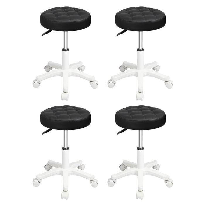 4X Rolling Bar Stool Swivel Salon Spa Chair Black