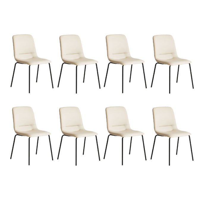 Stackable Dining Chairs Kitchen Beige Set Of 8