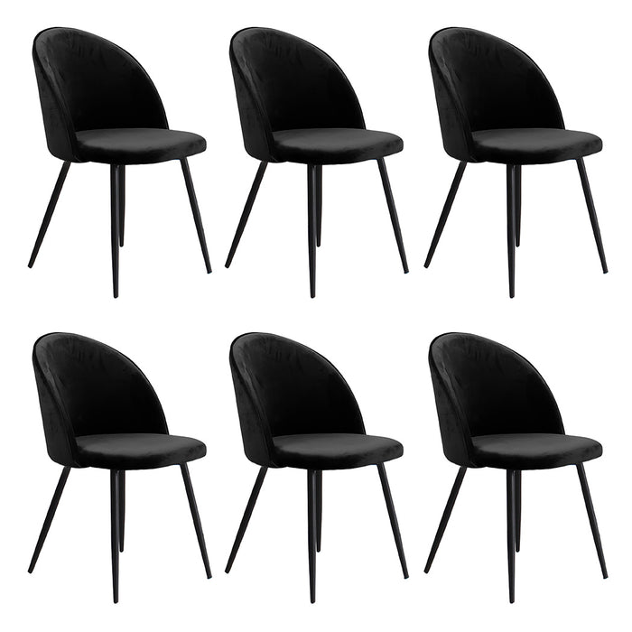 6X Dining Chairs Kitchen Cafe Black