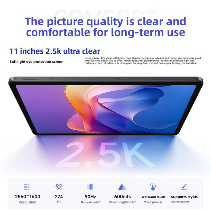 Redmi Pad 2 11 Inch Tablet Pc Soft Light Edition 8Gb+128Gb Hyperos 2 Mediatek G100-Ultra Octa Core Cpu Grey