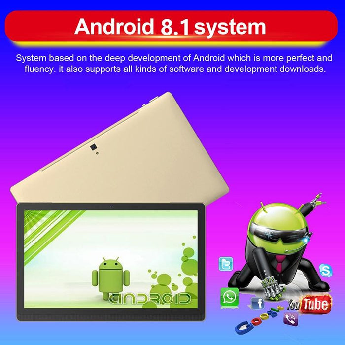 4G Lte Tablet Pc 14.1 Inch 4Gb+128Gb Android 8.1 Mtk6797 Deca Core 2.1Ghz Dual Sim Support Gps Otg Wifi Bt