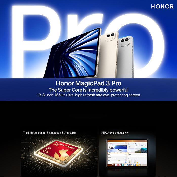 Honor Magicpad3 Pro 13.3 Inch Wifi Tablet Pc 12Gb+512Gb Magicos 10.0 Qualcomm Snapdragon 8 Elite Gen5 Octa Core White