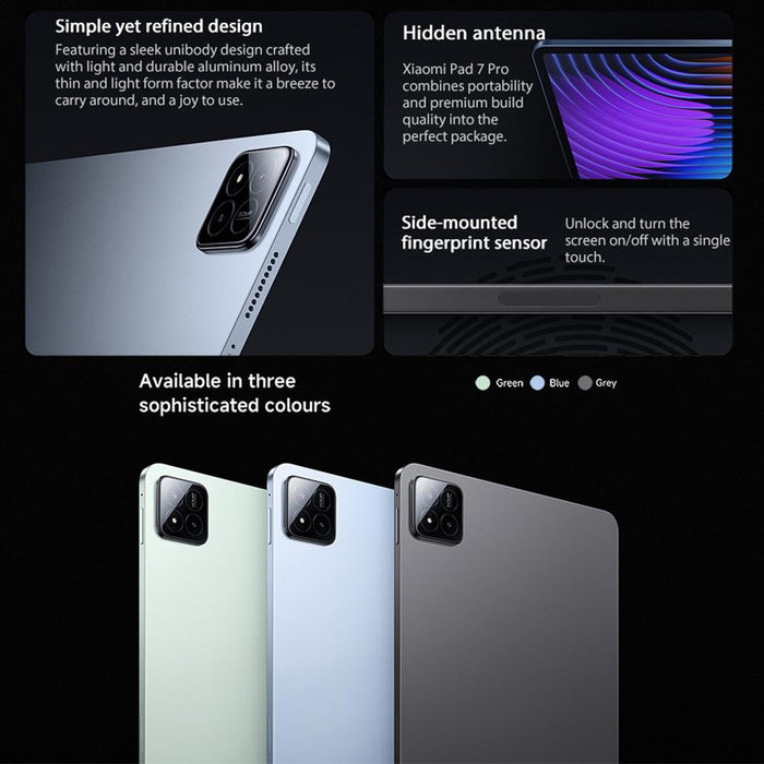Xiaomi Pad 7 Pro Global 12Gb+512Gb 11.2 Inch Xiaomi Hyperos 2 Qualcomm Snapdragon 8S Gen 3 Octa Core