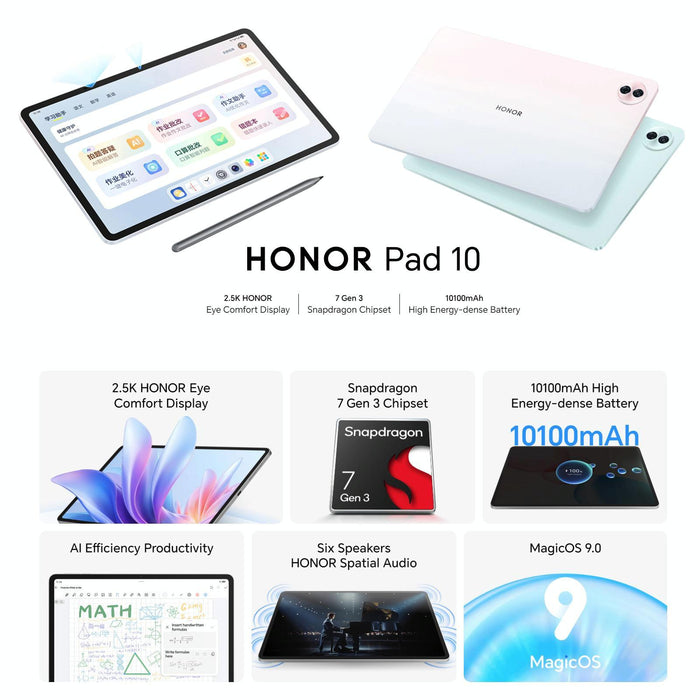 Honor Pad 10 Wifi Tablet Pc 12.1 Inch Magicos 9.0 Qualcomm Snapdragon 7 Gen3 Octa Core
