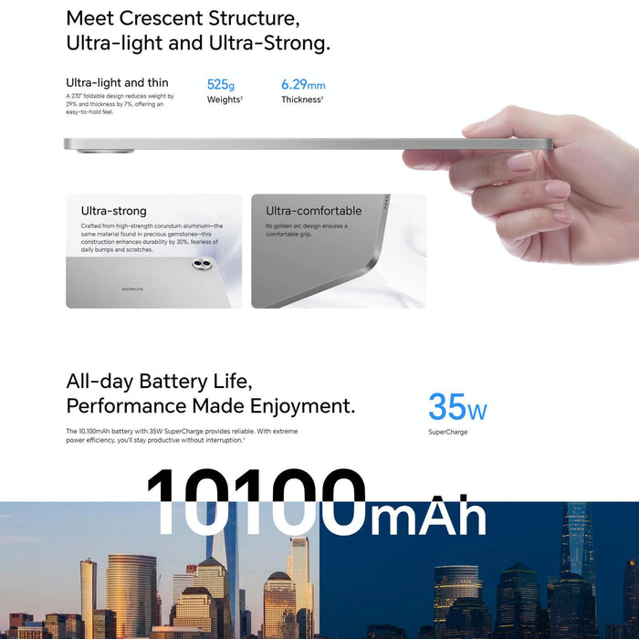 Honor Pad 10 Wifi Tablet Pc 12.1 Inch Magicos 9.0 Qualcomm Snapdragon 7 Gen3 Octa Core