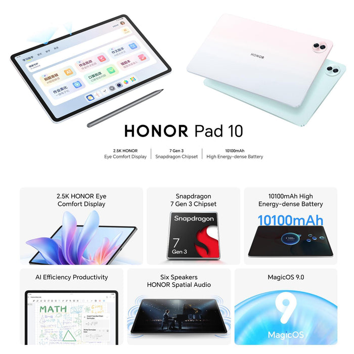 Honor Pad 10 Wifi Tablet Pc 12.1 Inch Magicos 9.0 Qualcomm Snapdragon 7 Gen3 Octa Core