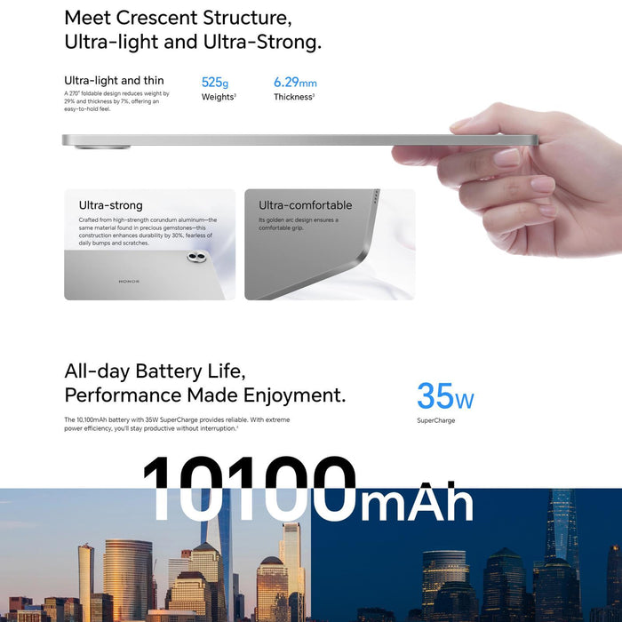 Honor Pad 10 Wifi Tablet Pc 12.1 Inch 12Gb+512Gb Magicos 9.0 Qualcomm Snapdragon 7 Gen3 Octa Core Grey