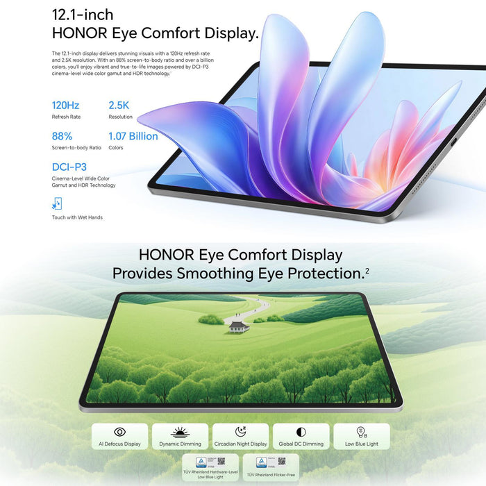 Honor Pad 10 Soft Light Screen Wifi Tablet Pc 12.1 Inch 12Gb+256Gb Magicos 9.0 Qualcomm Snapdragon 7 Gen3 Octa Core