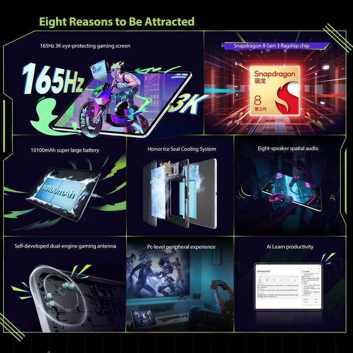 Honor Pad Gt2 Pro Wifi Tablet Pc 12.5 Inch Magicos 9.0.1 Qualcomm Snapdragon 8 Gen3 Octa Core