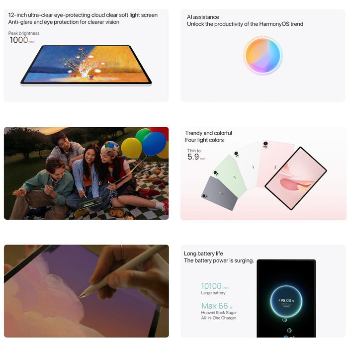 Huawei Matepad Air 12 Inch 2025 Wifi Soft Light Edition 12Gb+256Gb Harmonyos 5.0 Hisilicon Kirin T92A Not Support Google Play