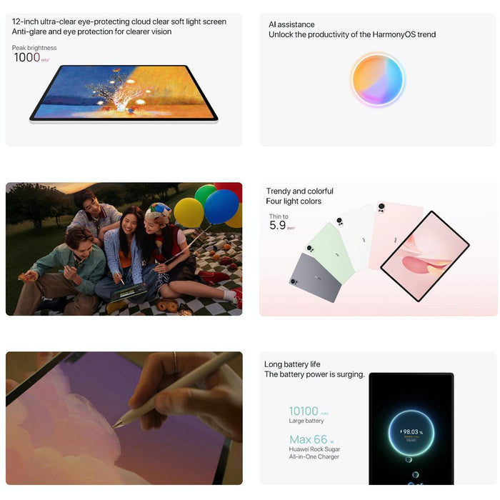 Huawei Matepad Air 12 Inch 2025 Wifi Soft Light Edition 12Gb+512Gb Harmonyos 5.0 Hisilicon Kirin T92A Not Support Google Play