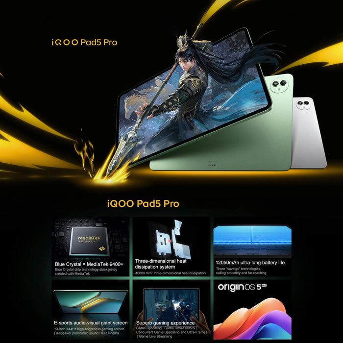 Vivo Pad5 Pro 13 Inch Tablet Pc 12Gb+256Gb Originos 5 Mediatek Dimensity 9400+ Octa Core