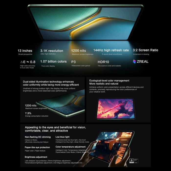 Vivo Pad5 Pro 13 Inch Tablet Pc 12Gb+256Gb Originos 5 Mediatek Dimensity 9400+ Octa Core