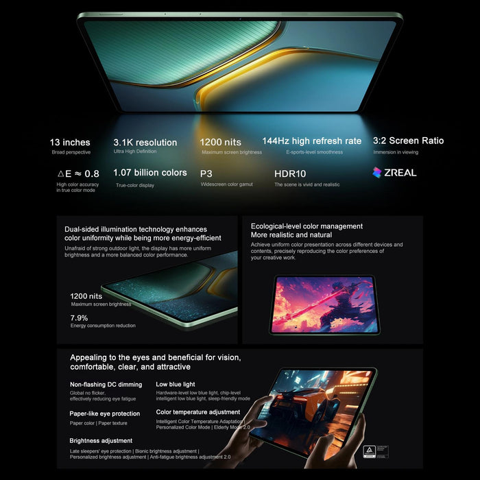 Vivo Pad5 Pro 13 Inch Tablet Pc 12Gb+512Gb Originos 5 Mediatek Dimensity 9400+ Octa Core