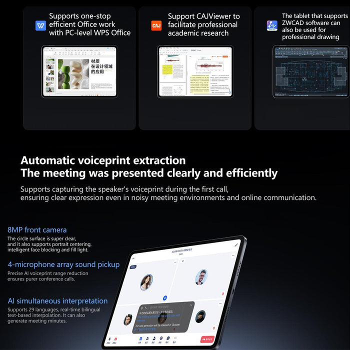 Xiaomi Pad 8 Pro 11.2 Inch Soft Light Screen 12Gb+512Gb Hyperos 3 Qualcomm Snapdragon 8 Elite Octa Core Blue