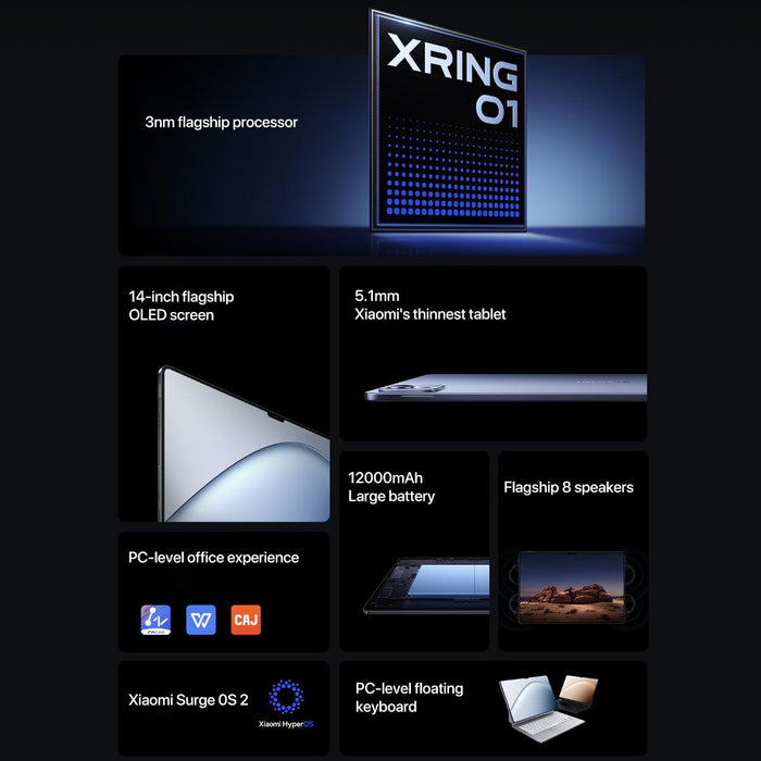 Xiaomi Pad 7 Ultra 14 Inch 16Gb+1Tb Hyperos 2 Xring O1 3Nm Deca Core Cpu