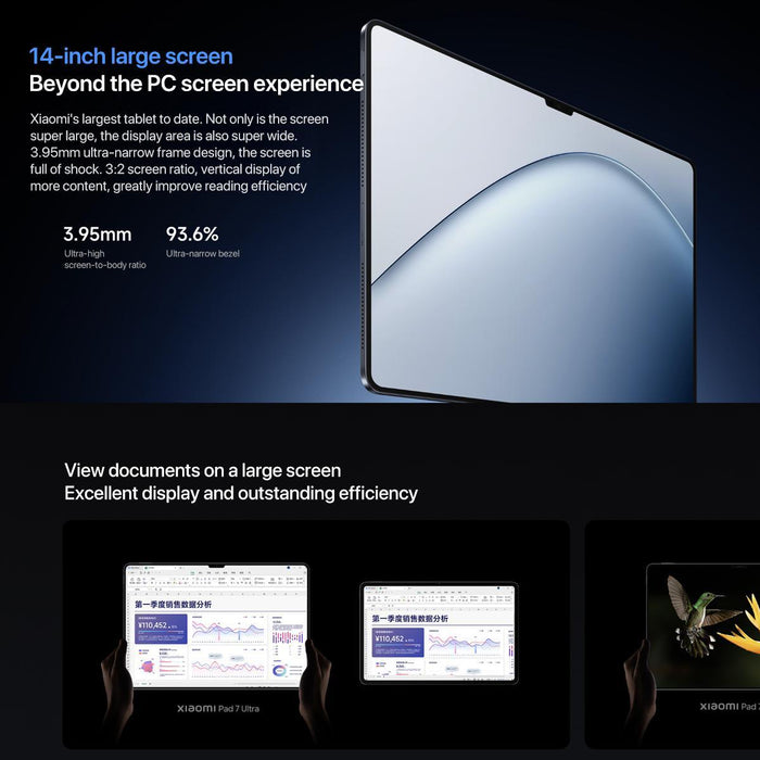 Xiaomi Pad 7 Ultra 14 Inch 16Gb+1Tb Hyperos 2 Xring O1 3Nm Deca Core Cpu
