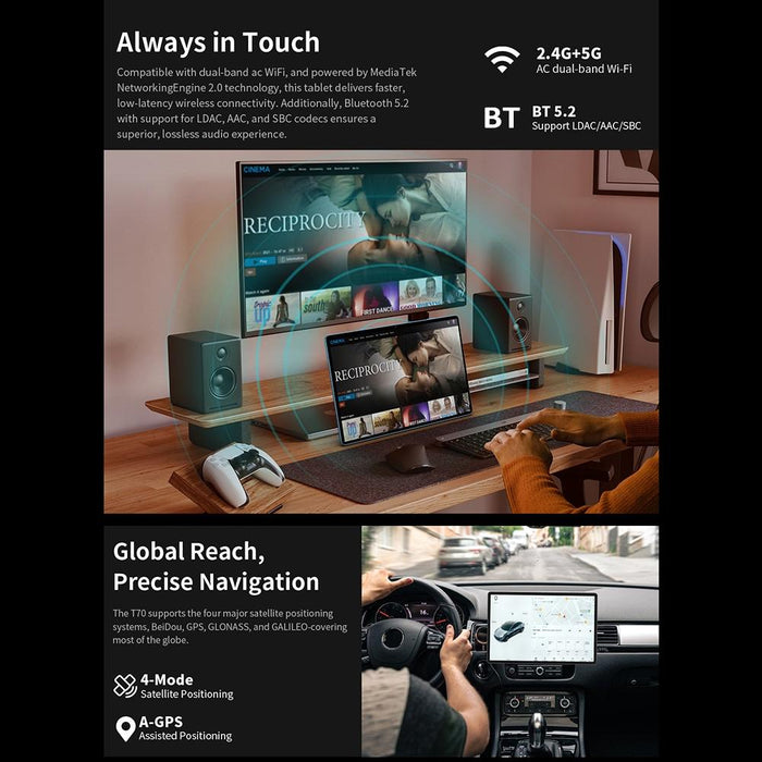 Teclast T70 4G Lte Tablet Pc 8Gb+256Gb 14 Inch Android 14 Mediatek Helio G99 Octa Core Support Dual Sim