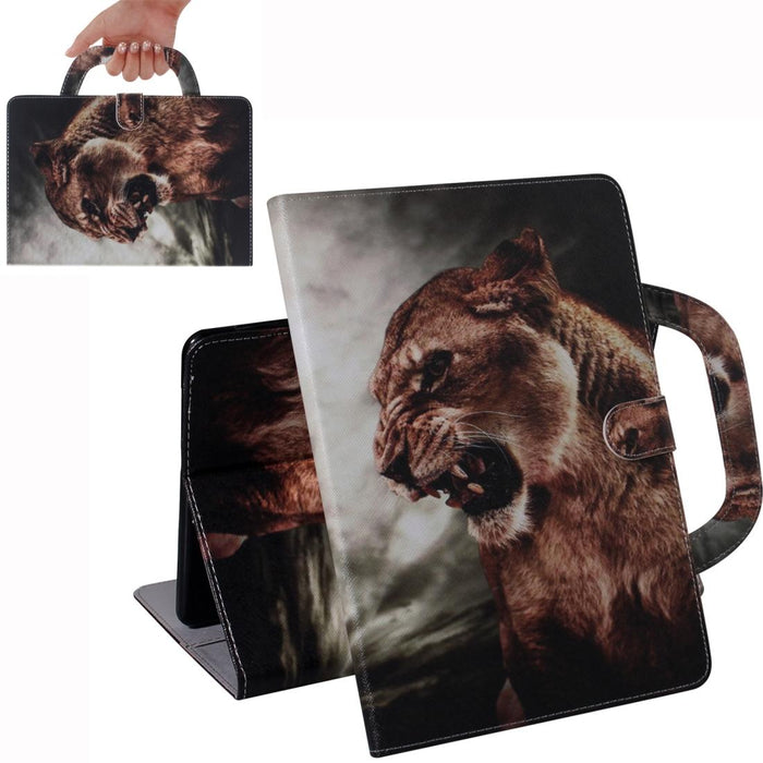 For Huawei Mediapad T5 With Holder & Card Slot & Wallet Lion Pattern Horizontal Flip Leather Case