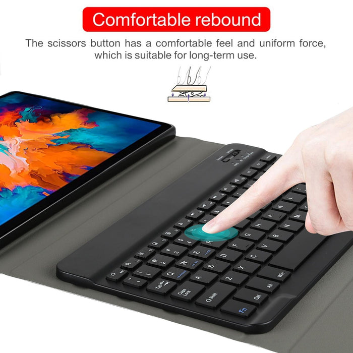 2 In 1 Removable Bluetooth Keyboard + Protective Leather Tablet Case With Holder For Lenovo Tab P11 Pro