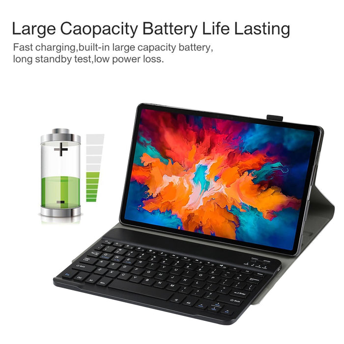 2 In 1 Removable Bluetooth Keyboard + Protective Leather Tablet Case With Holder For Lenovo Tab P11 Pro