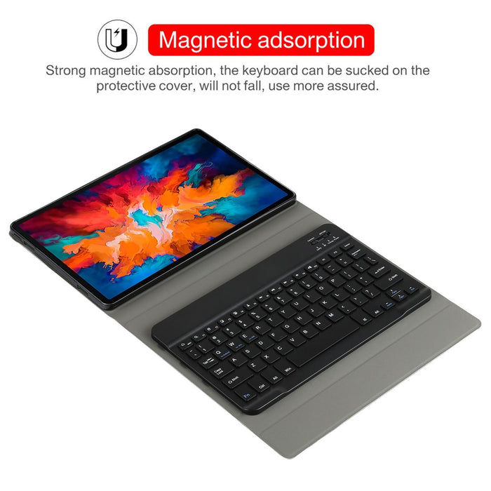 2 In 1 Removable Bluetooth Keyboard + Protective Leather Tablet Case With Holder For Lenovo Tab P11 Pro