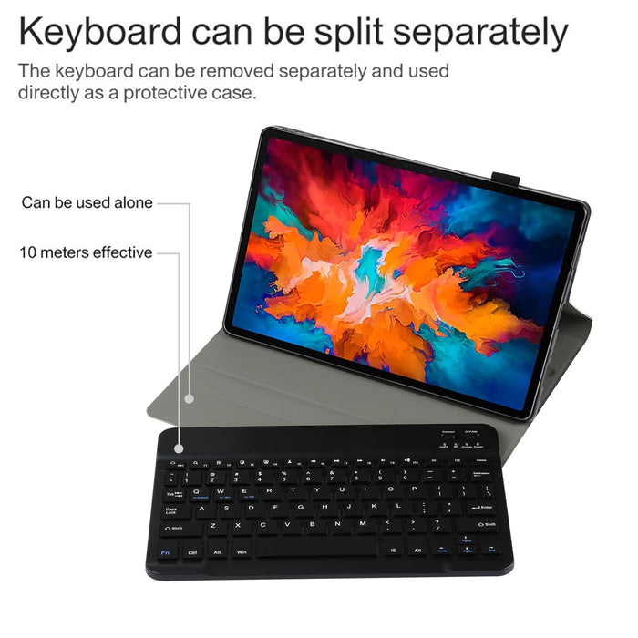 2 In 1 Removable Bluetooth Keyboard + Protective Leather Tablet Case With Holder For Lenovo Tab P11 Pro
