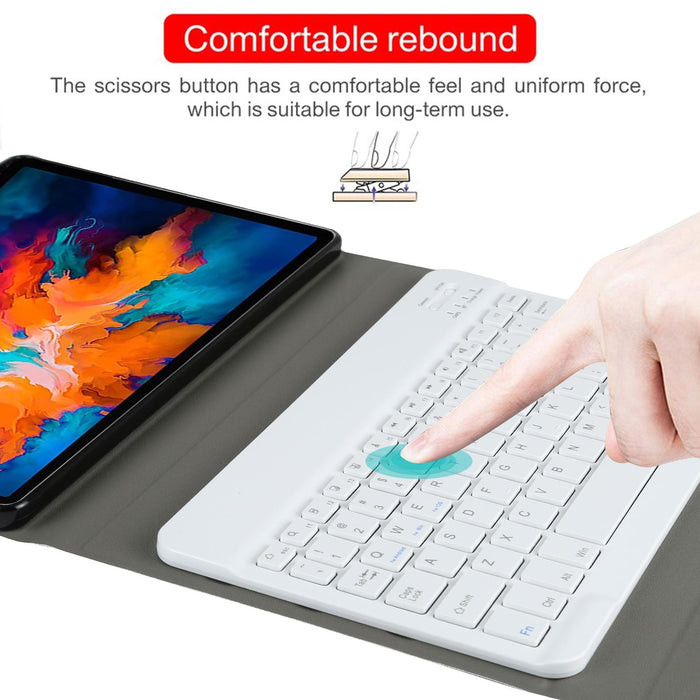 2 In 1 Removable Bluetooth Keyboard + Protective Leather Tablet Case With Holder For Lenovo Tab P11 Pro