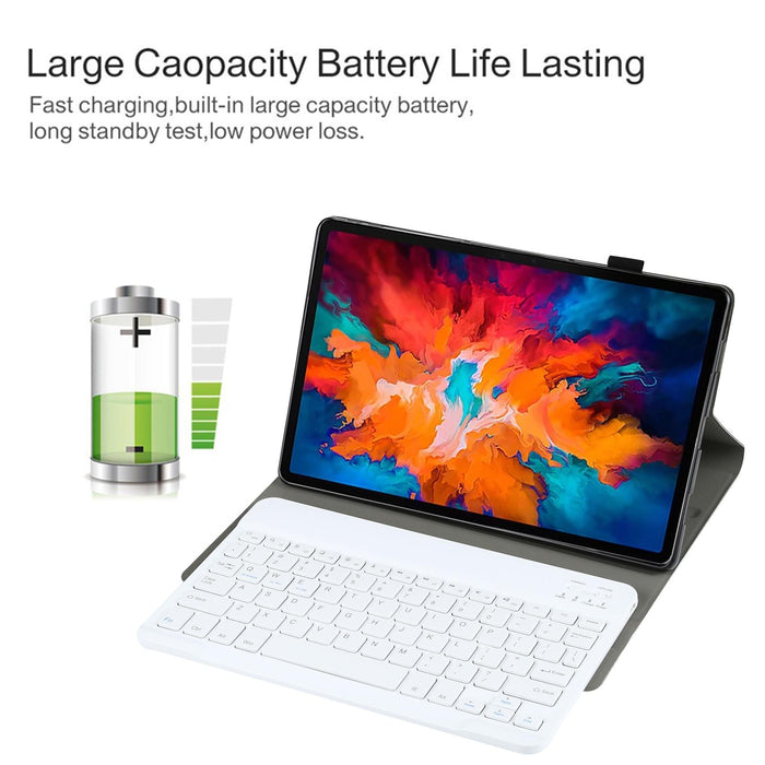 2 In 1 Removable Bluetooth Keyboard + Protective Leather Tablet Case With Holder For Lenovo Tab P11 Pro