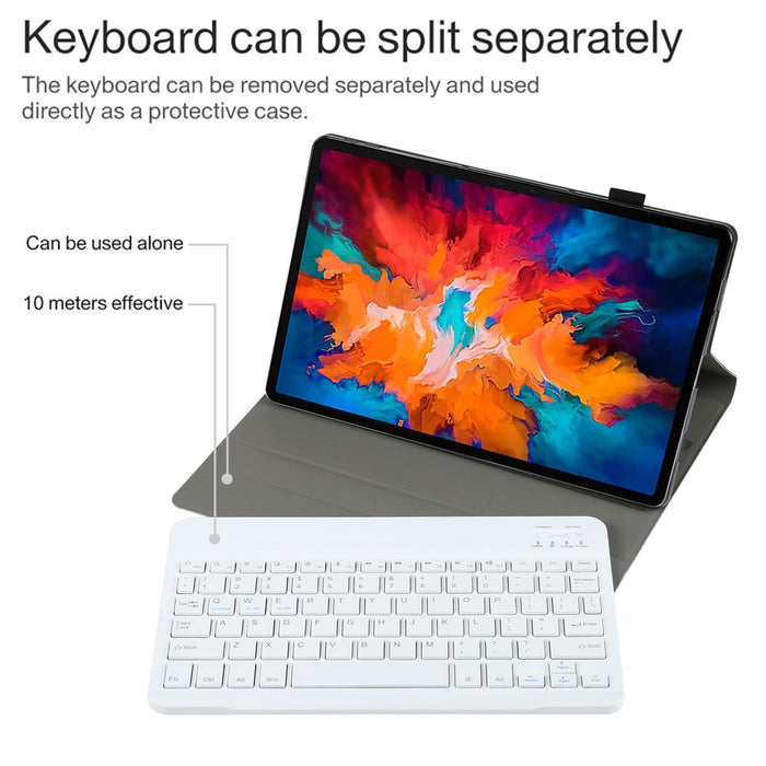 2 In 1 Removable Bluetooth Keyboard + Protective Leather Tablet Case With Holder For Lenovo Tab P11 Pro
