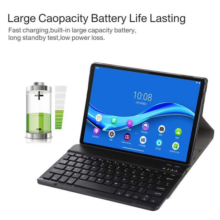2 In 1 Removable Bluetooth Keyboard + Protective Leather Tablet Case With Holder For Lenovo M10 Fhd Plus 10.3 Inch